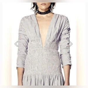 Atoir White and black gingham rouge top